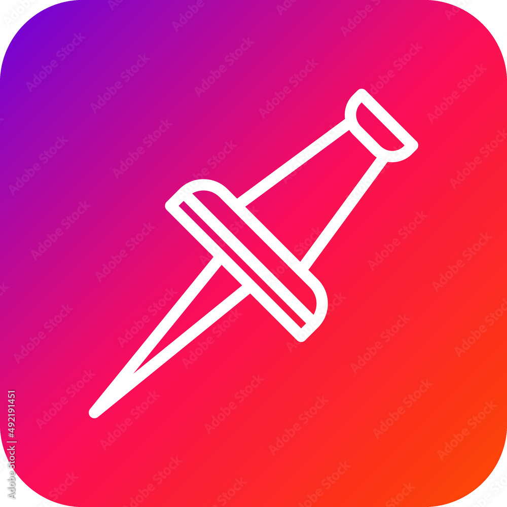 Push Pin Vector Icon Design Illustration Push Pin Vector Icon Design Illustration