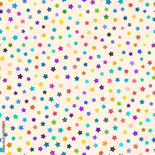 Cute pattern in small flower. Small colored flowers on white background