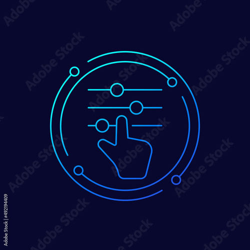 Settings or options line vector icon