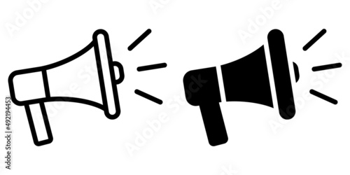 ofvs5 OutlineFilledVectorSign ofvs - megaphone vector icon . isolated transparent . public relations . shouting . black outline and filled version . AI 10 / EPS 10 . g11280 photo