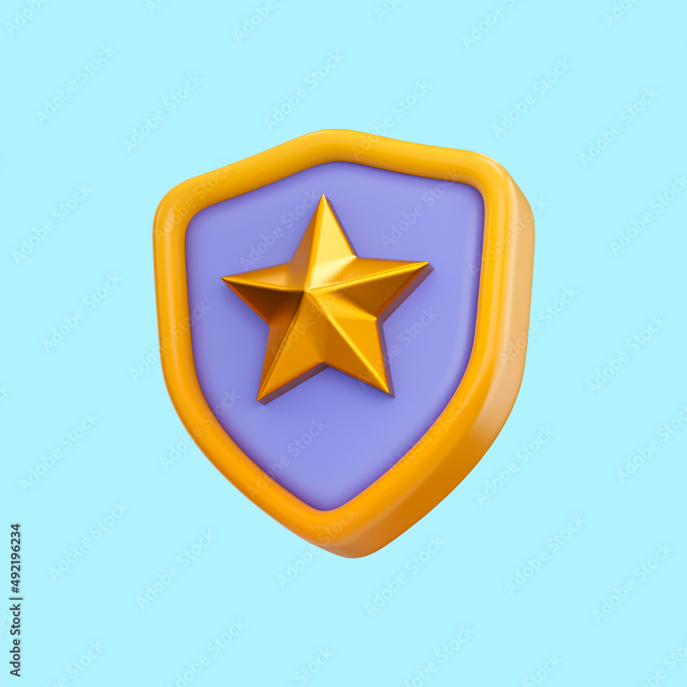 security shield star icon 3d render concept for protection badge and application sine symbol security shield star icon 3d render concept for protection badge and application sine symbol