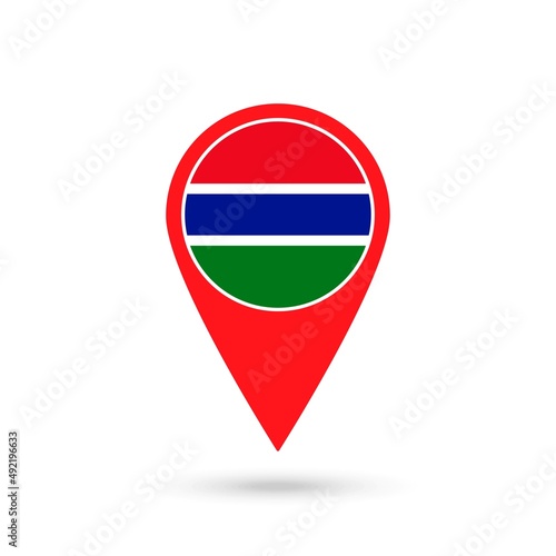 Map pointer with contry Gambia. Gambia flag. Vector illustration. Free Download Map pointer with contry Gambia. Gambia flag. Vector illustration. - GFXLoad