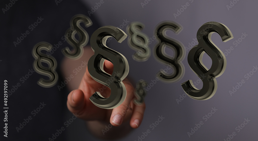 Hand hält Paragraphen Symbo Hand hält Paragraphen Symbo