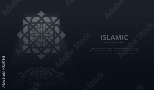 islamic minimal background pattern with shadow window
