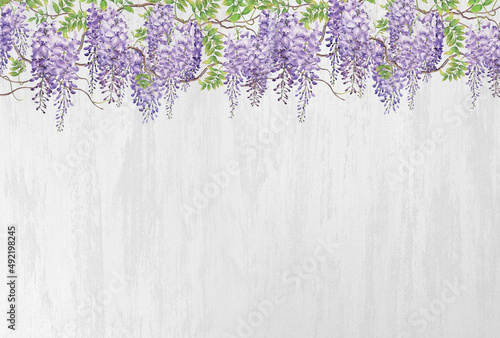 Canvas Print Photo wallpapers with lilac flowers