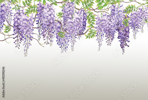 Print op canvas Photo wallpapers with lilac flowers