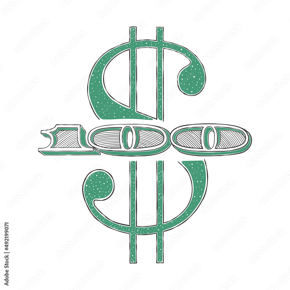 Dollar sign. A hundred dollar sign. The painted number is one hundred