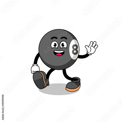 billiard ball cartoon walking