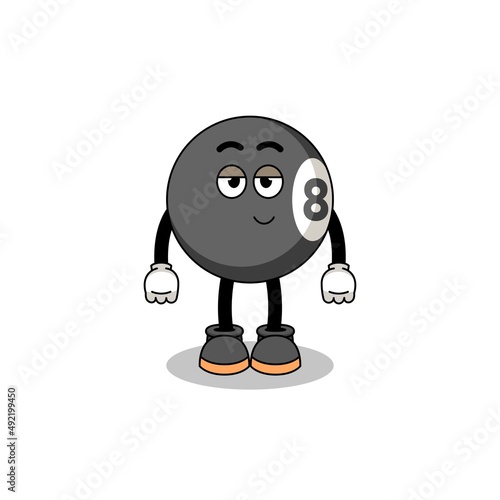 billiard ball cartoon couple with shy pose