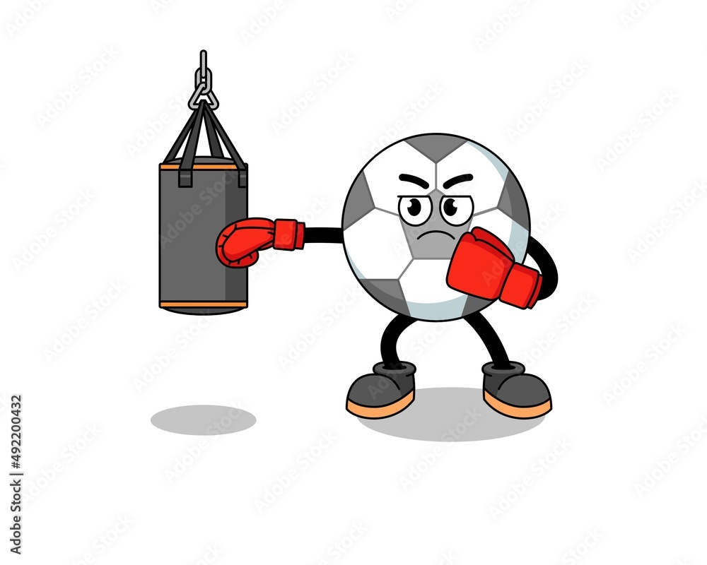 Illustration of soccer ball boxer