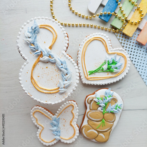 heart shaped cookies on the table