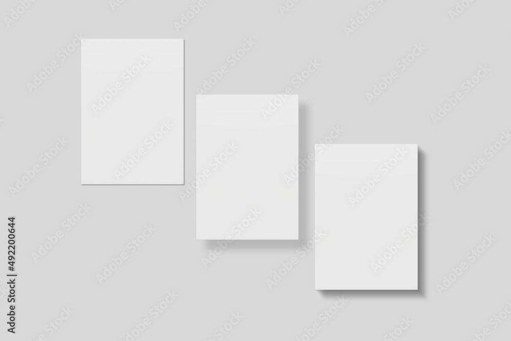 Blank paper for mockup. 3D Render. Blank paper for mockup. 3D Render.