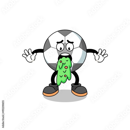 soccer ball mascot cartoon vomiting