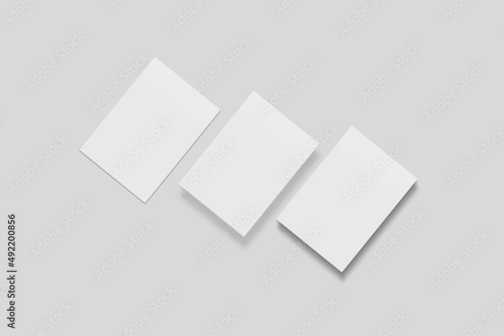 Blank paper for mockup. 3D Render. Blank paper for mockup. 3D Render.