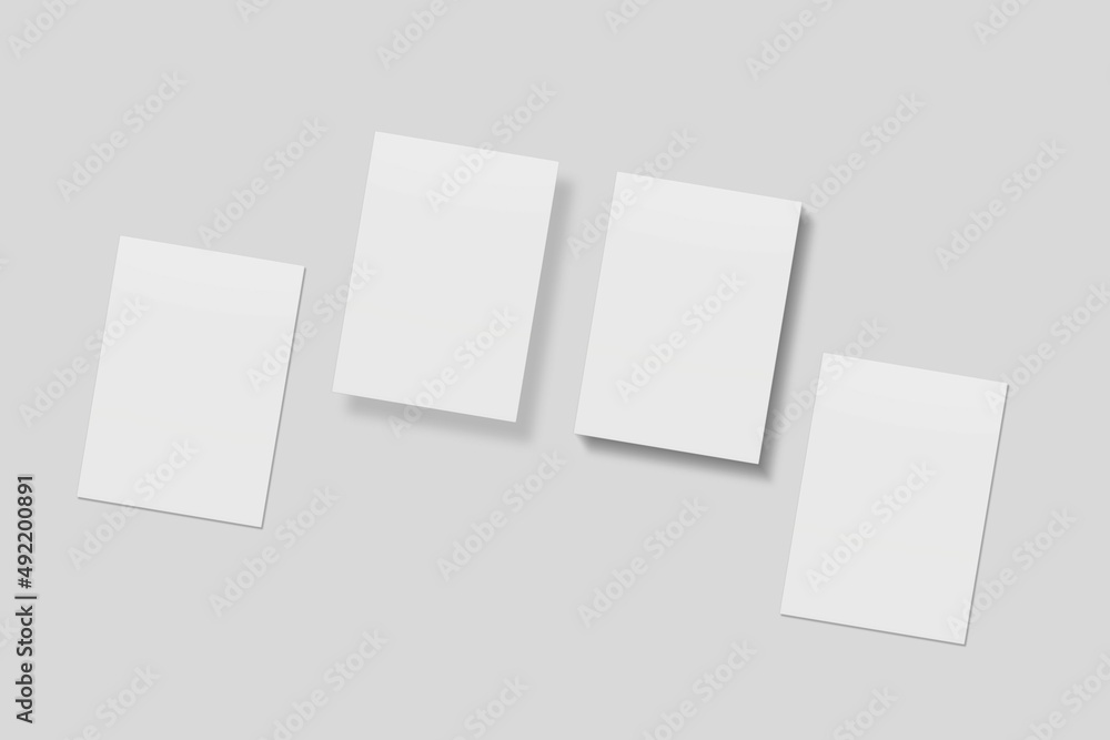 Blank paper for mockup. 3D Render. Blank paper for mockup. 3D Render.