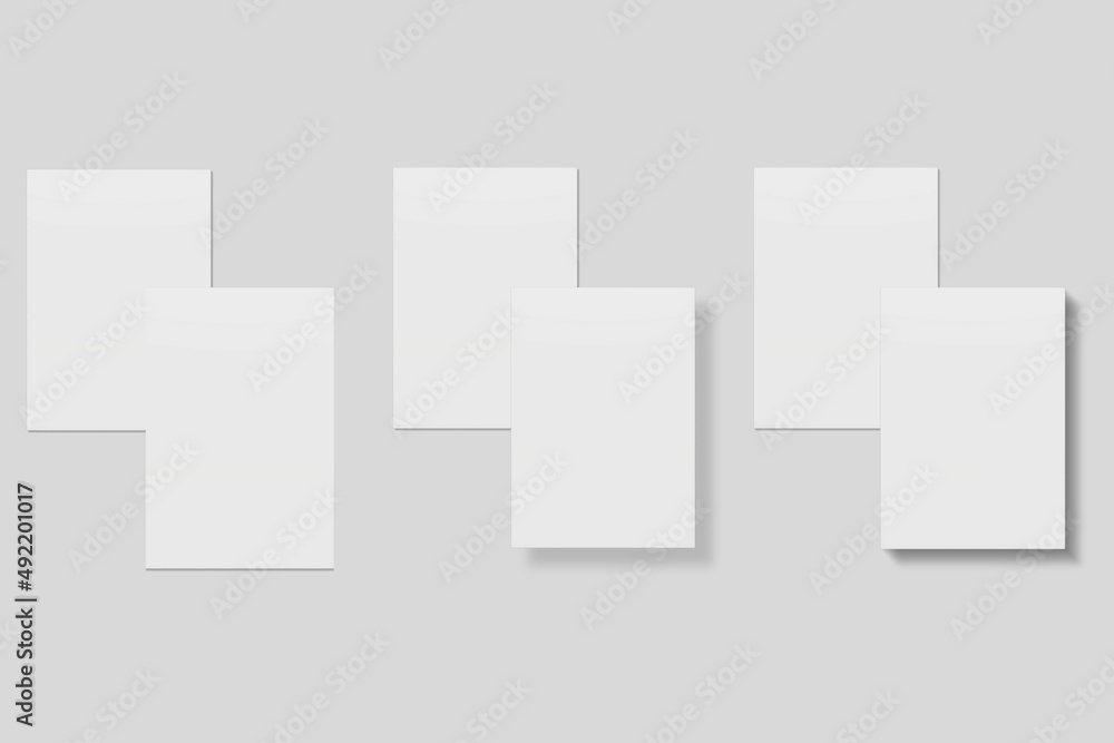 Blank paper for mockup. 3D Render. Blank paper for mockup. 3D Render.