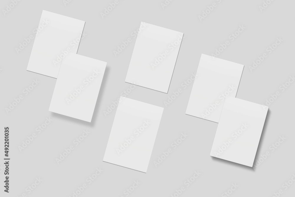 Blank paper for mockup. 3D Render. Blank paper for mockup. 3D Render.