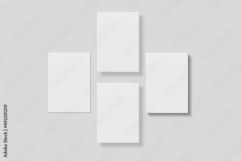 Blank paper for mockup. 3D Render. Blank paper for mockup. 3D Render.