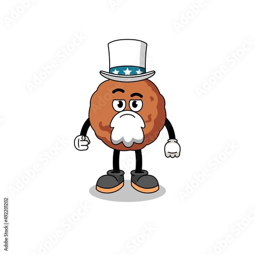Illustration of meatball cartoon with i want you gesture
