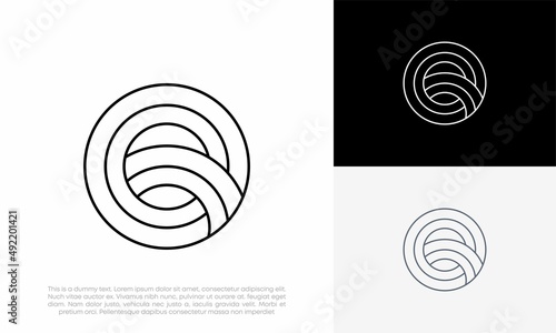 letter Q geometry shape logo initial abstract vector icon design illustration