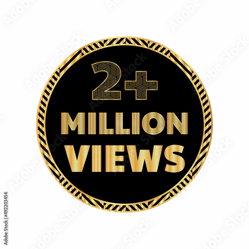 2 million views on social media celebration post vector