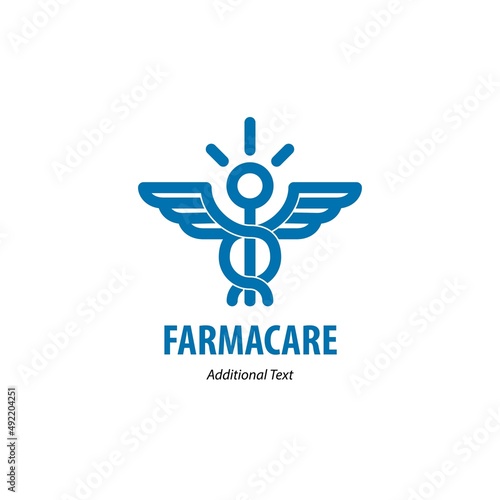 Simple caduceus design Logo. This logo is suitable for medical, laboratory, clinic and healthcare industry