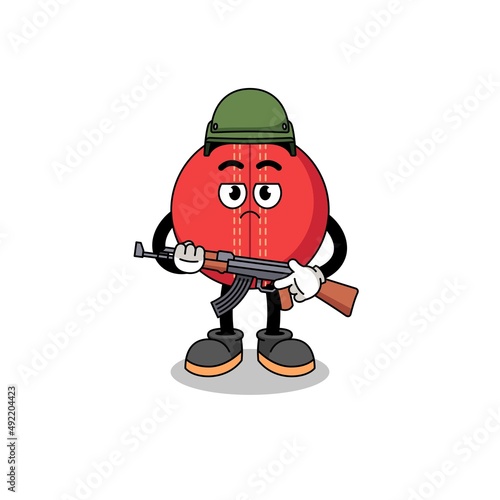 Cartoon of cricket ball soldier