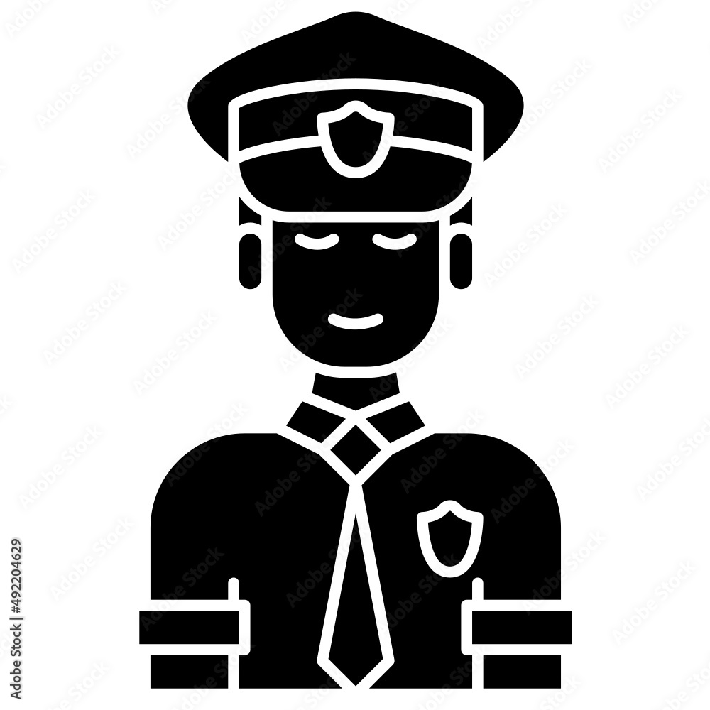 policeman solid icon policeman solid icon