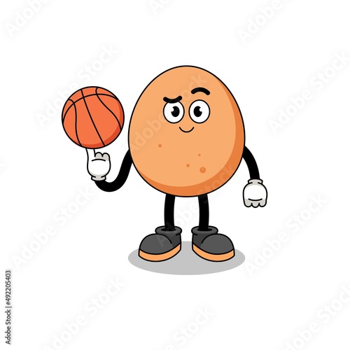 egg illustration as a basketball player