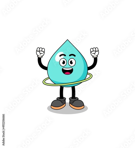 Character Illustration of water playing hula hoop