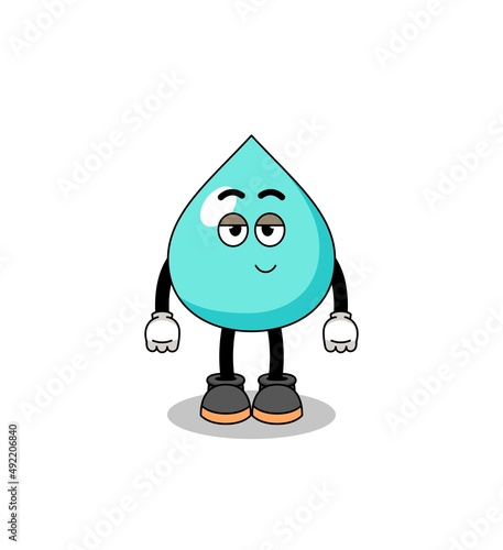 water cartoon couple with shy pose