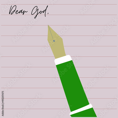 Dear god letter stock illustration. The image is associated with a letter writing to god for guidance and prayer 