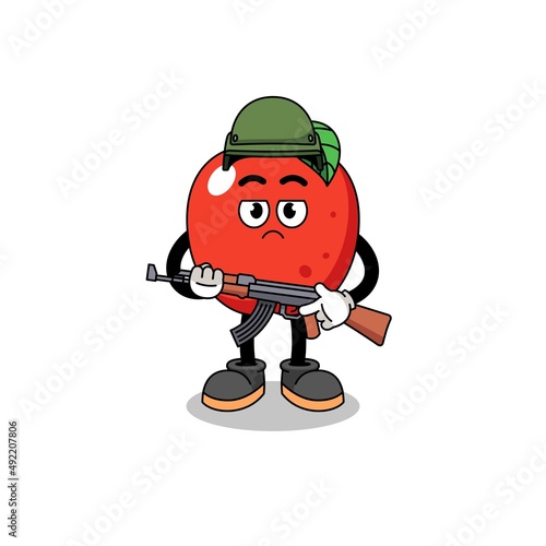 Cartoon of apple soldier © Ummu