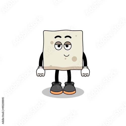 tofu cartoon couple with shy pose