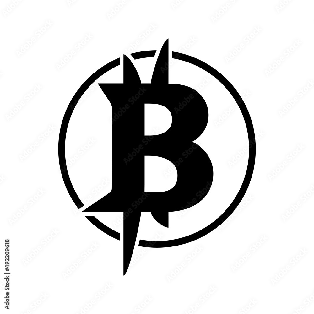 bitcoin crypto B letter logo symbol template design illustration vector bitcoin crypto B letter logo symbol template design illustration vector