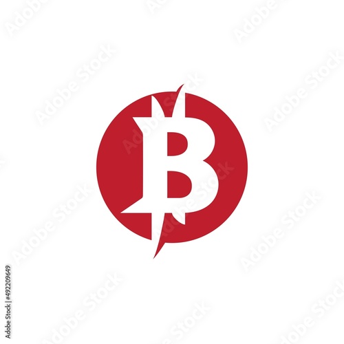 bitcoin crypto B letter logo symbol template design illustration vector