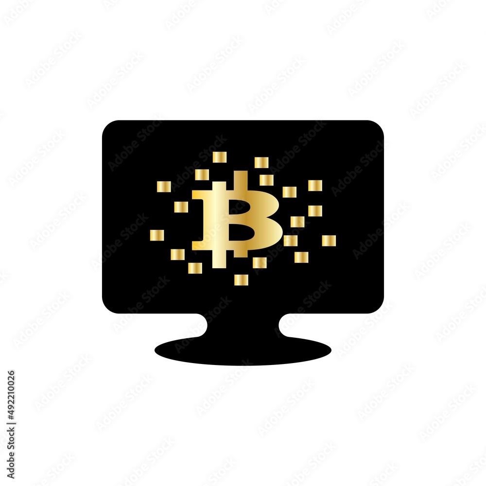 bitcoin crypto B letter logo symbol template design illustration vector bitcoin crypto B letter logo symbol template design illustration vector