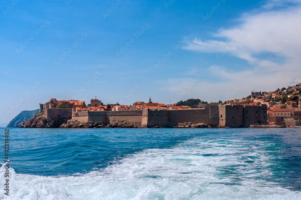 The walls of Stari Grad (old town), Dubrovnik, Croatia. from seaward