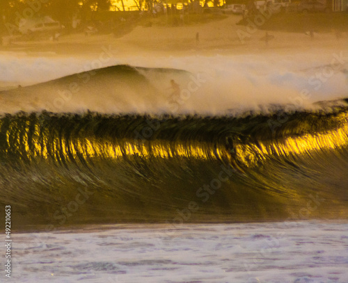 waves at sunrise photo