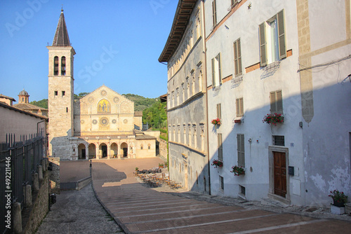 Spoleto Cathedral and bell tower seen from the staircase © staraldo