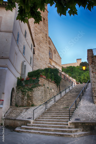 Spoleto, staircase leading to the cathedral square