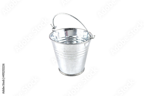 Metal bucket isolated on white