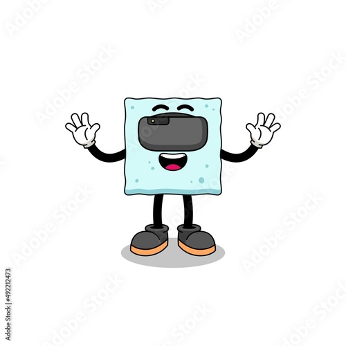 Illustration of sugar cube with a vr headset