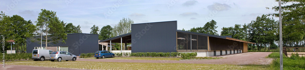 Riding school de Baander Oosterboer Meppel Netherlands. Modern architecture. Riding school de Baander Oosterboer Meppel Netherlands. Modern architecture.