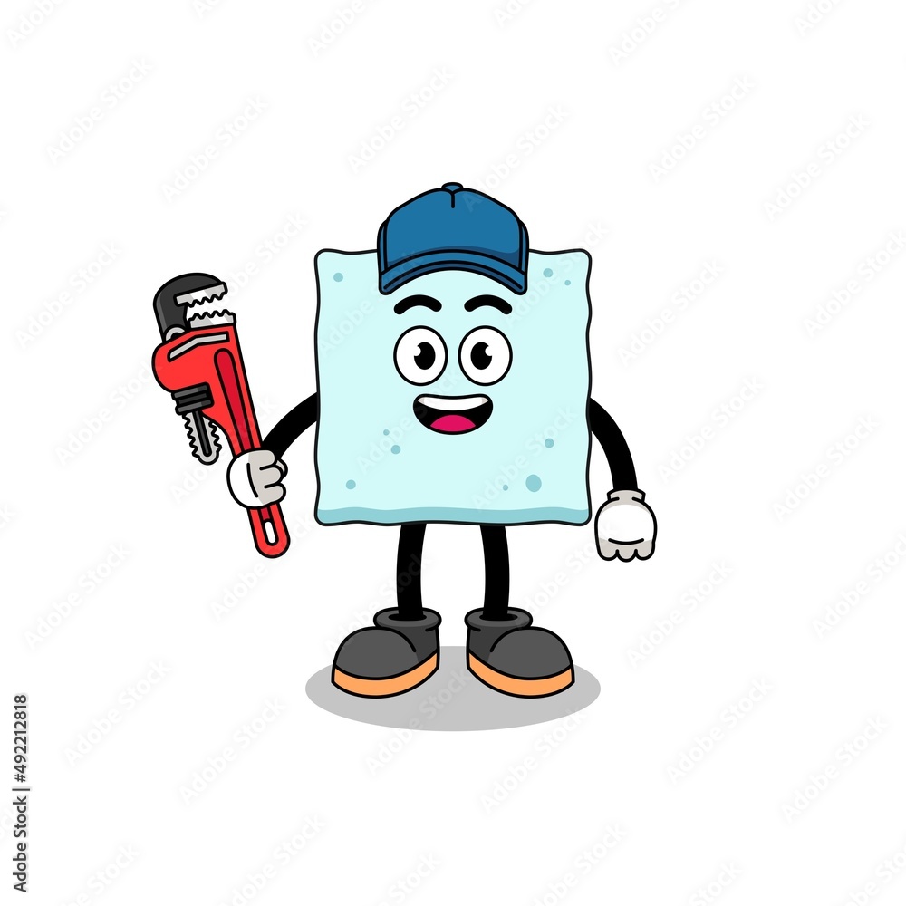 sugar cube illustration cartoon as a plumber sugar cube illustration cartoon as a plumber