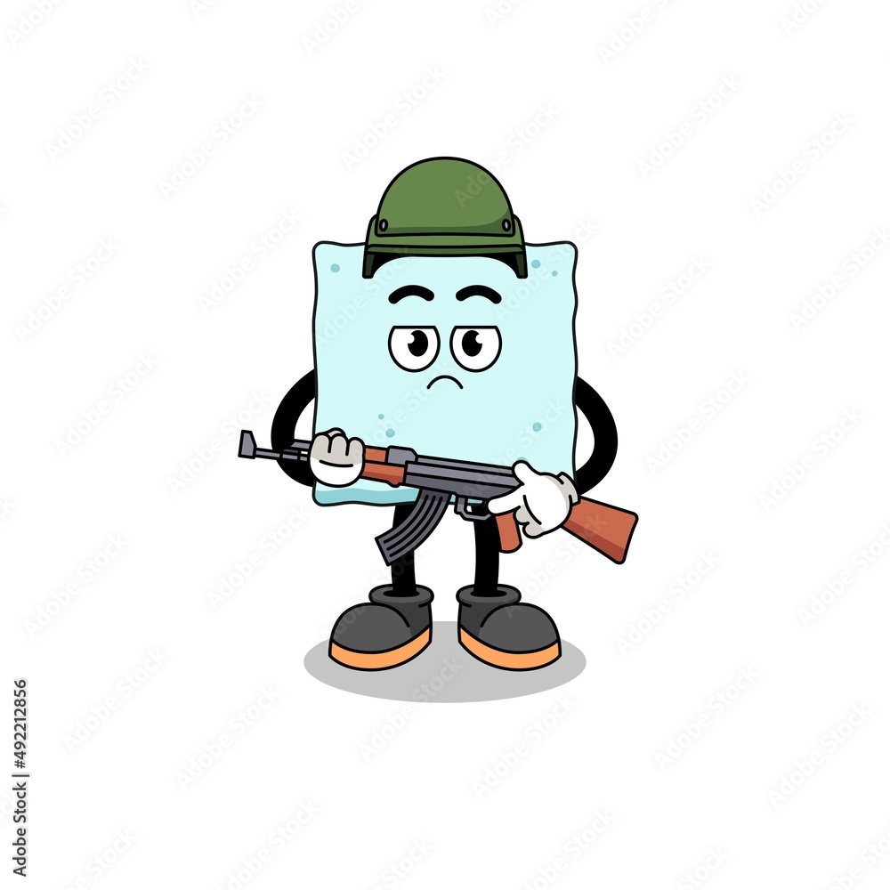 Cartoon of sugar cube soldier Cartoon of sugar cube soldier