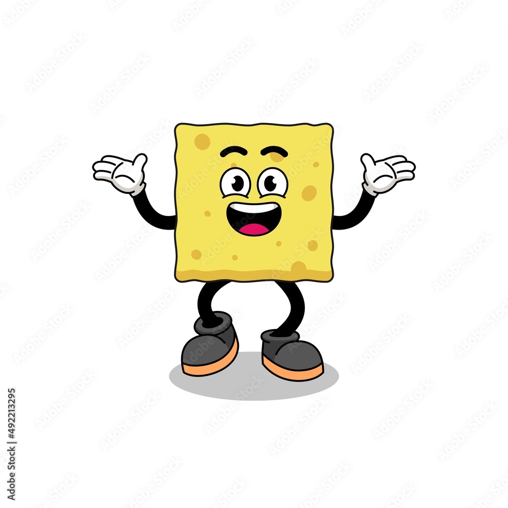 sponge cartoon searching with happy gesture sponge cartoon searching with happy gesture
