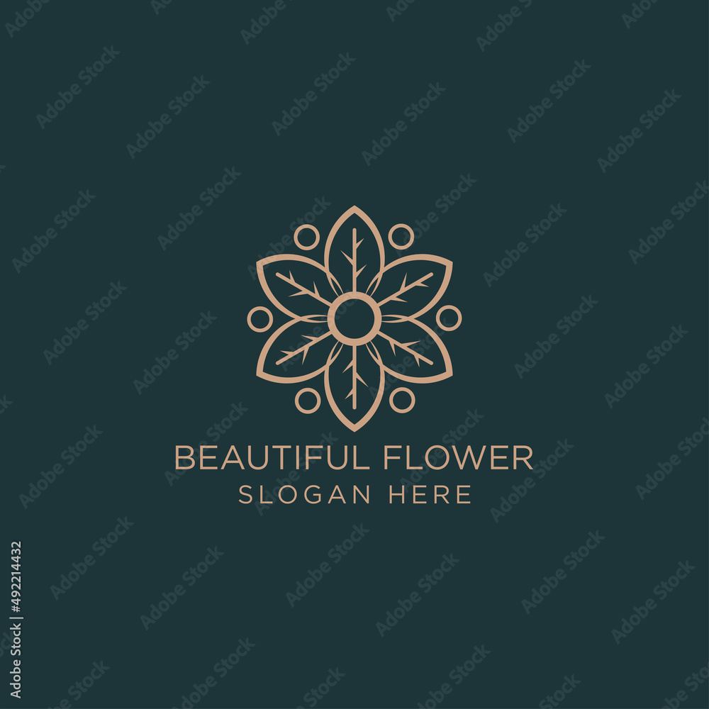 Abstract nature logo based from creative geometric lines vector logo illustration Vector Abstract nature logo based from creative geometric lines vector logo illustration Vector