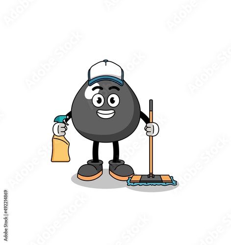 Character mascot of oil as a cleaning services