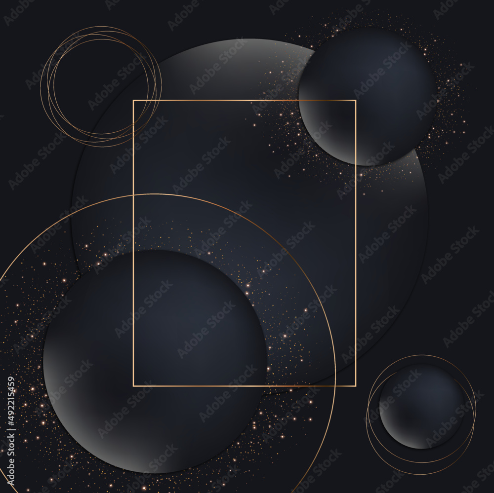 Obraz premium Golden black abstract background